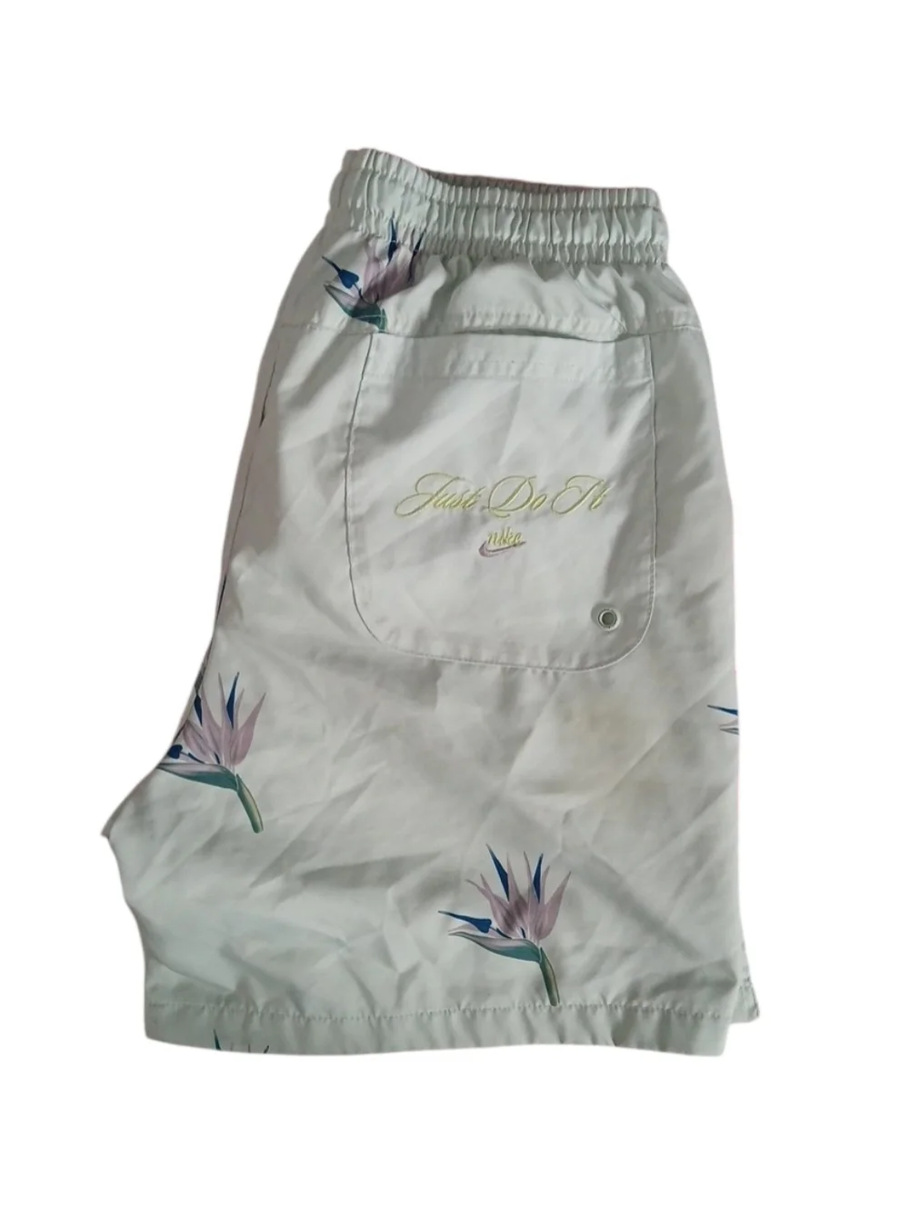 Nike NSW Light Mint Tropical Floral Print Swimtrunks‎ Mens Small
